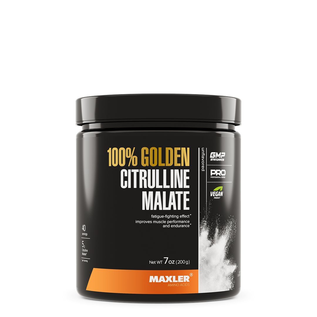 Maxler 100% Golden Citrulline Malate supplement container on a white background