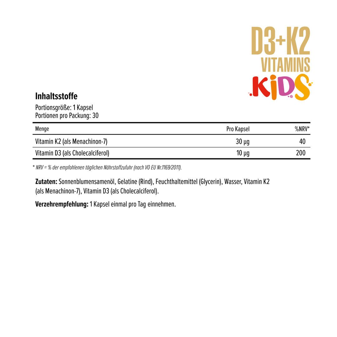 D3+K2 Vitamins Kids