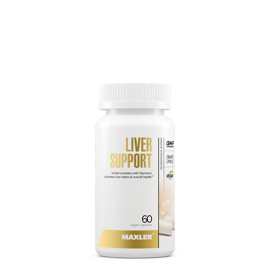 Bottle of Maxler Liver Support supplement on a white background