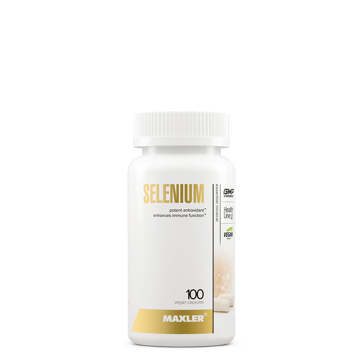 Maxler Selenium supplement bottle on a white background