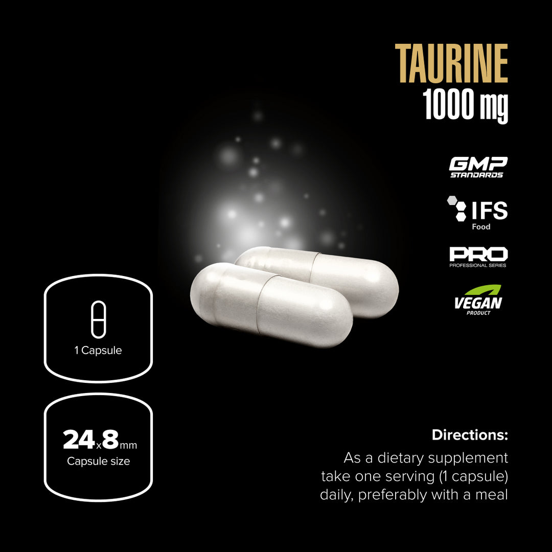 Two white capsules with supplement information on a black background