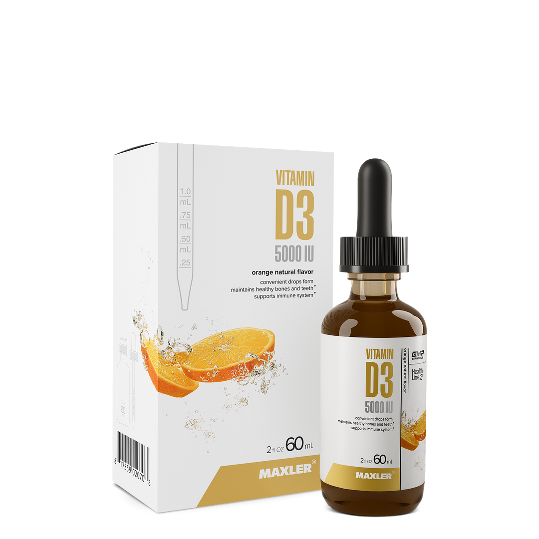 Maxler Vitamin D3 supplement bottle and packaging on a white background