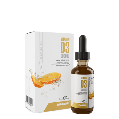 Maxler Vitamin D3 supplement bottle and packaging on a white background