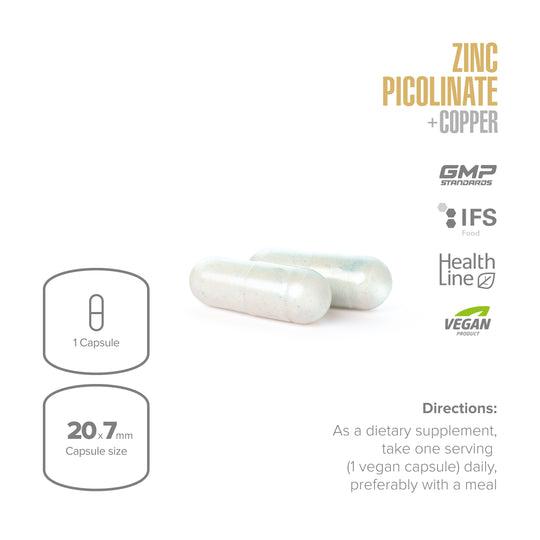 Vegan capsule with health line branding on a white background