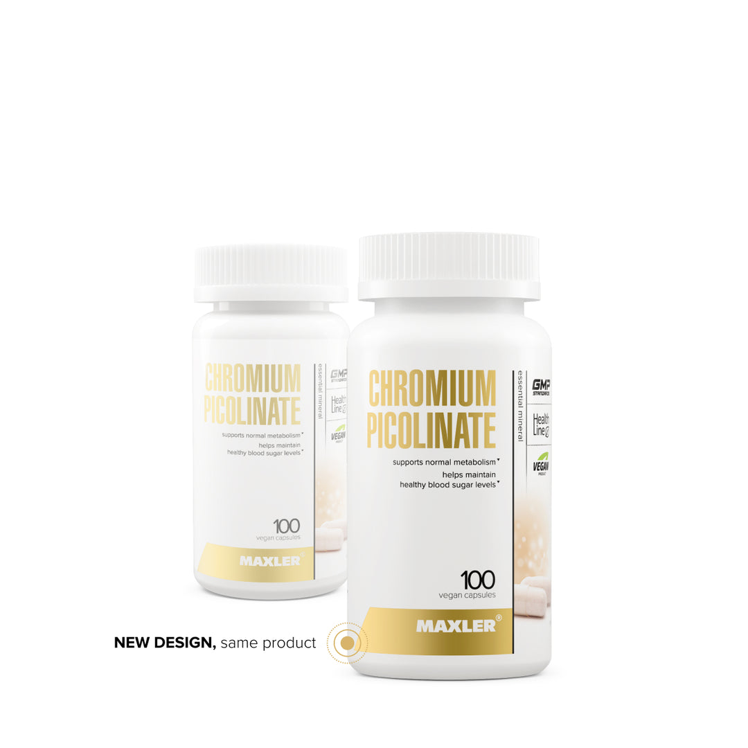 Two bottles of Maxler Chromium Picolinate supplement on a white background