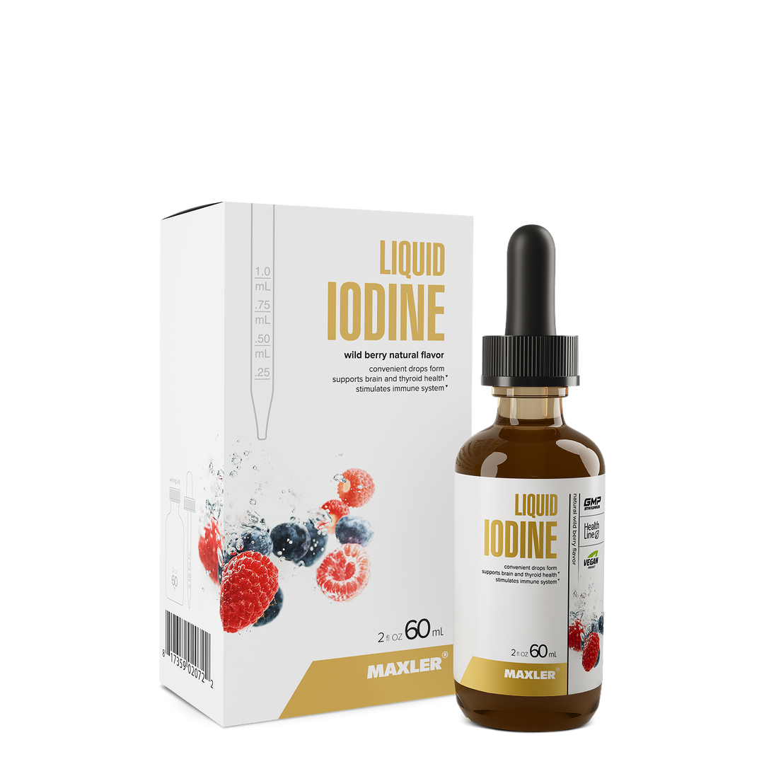Maxler Liquid Iodine bottle and packaging on a white background