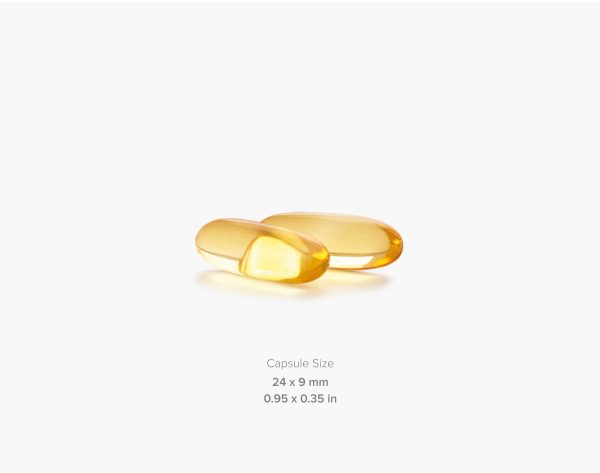 A picture of Omega 3 capsules.