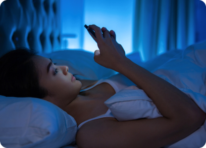 Woman scrolling on the phone