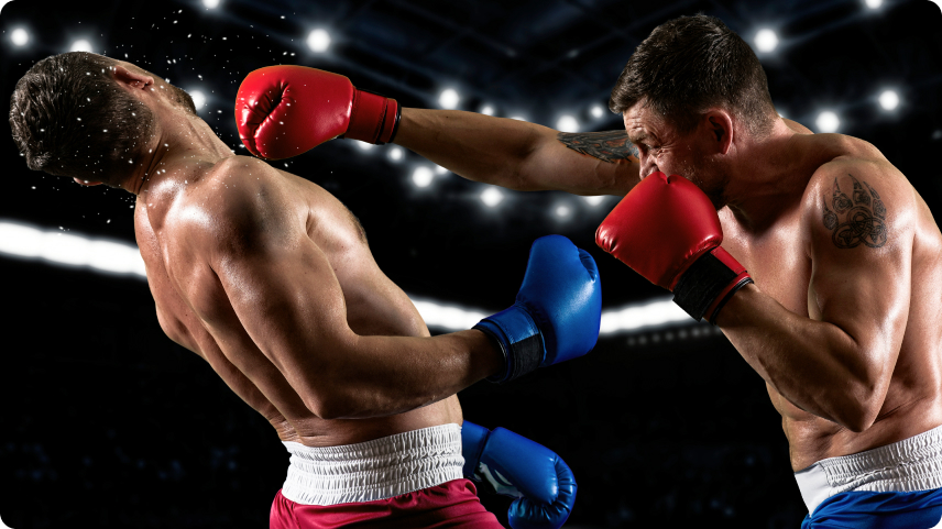 Two men boxing