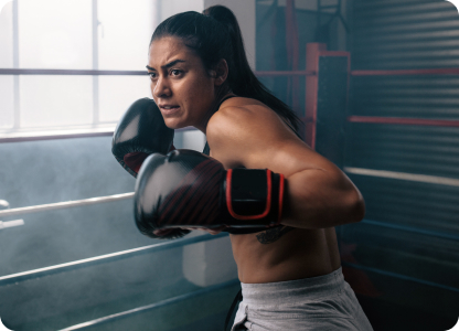 A woman doing boxing