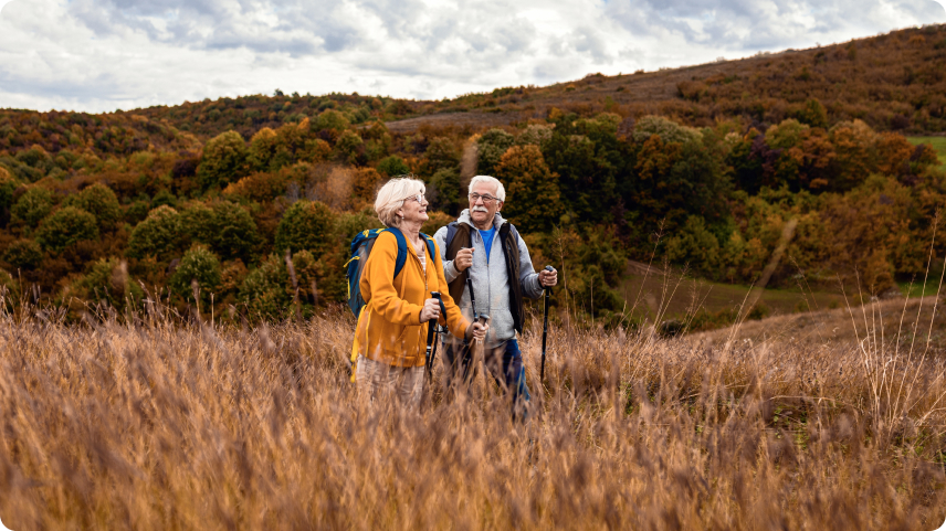 Elderly people taking a walk