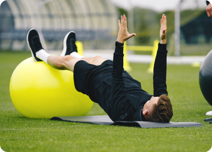 A football player doing sports