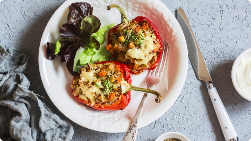 Spinach and Feta Stuffed Peppers