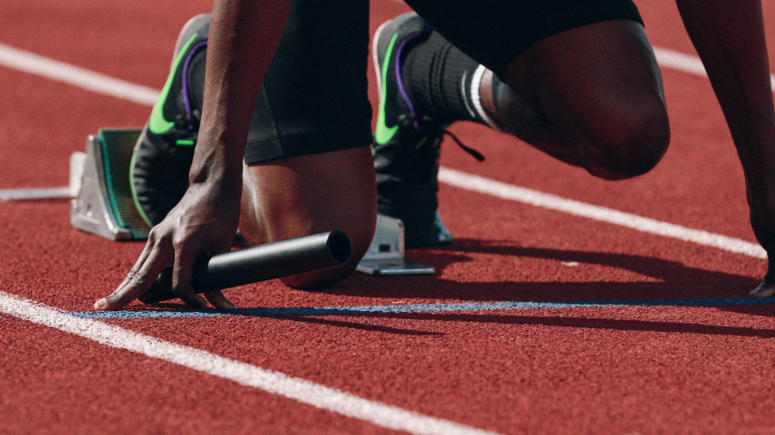 Runner preparing to run