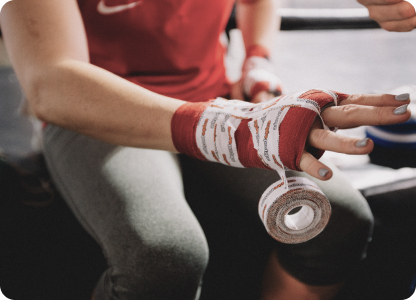 Girl preparing to fight