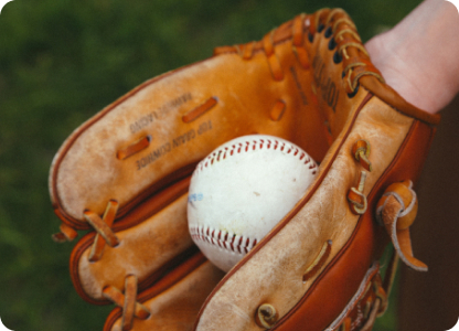 Baseball player holding a ball