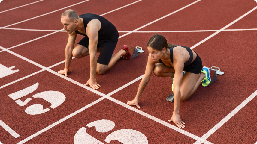 People getting ready to run