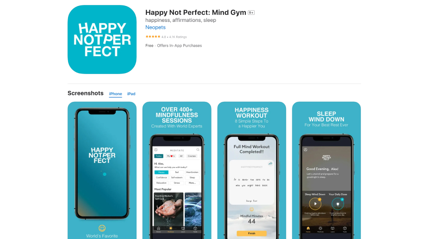 Happy Not Perfect: Mind Gym app