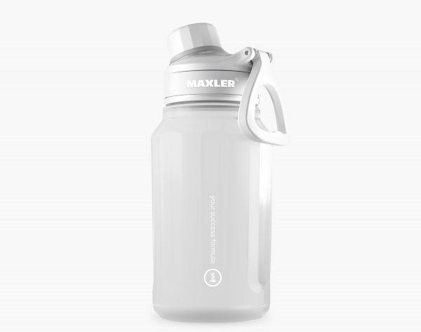 Maxler Water Bottle Shake&Mix in clean white, ideal for daily hydration and sports us