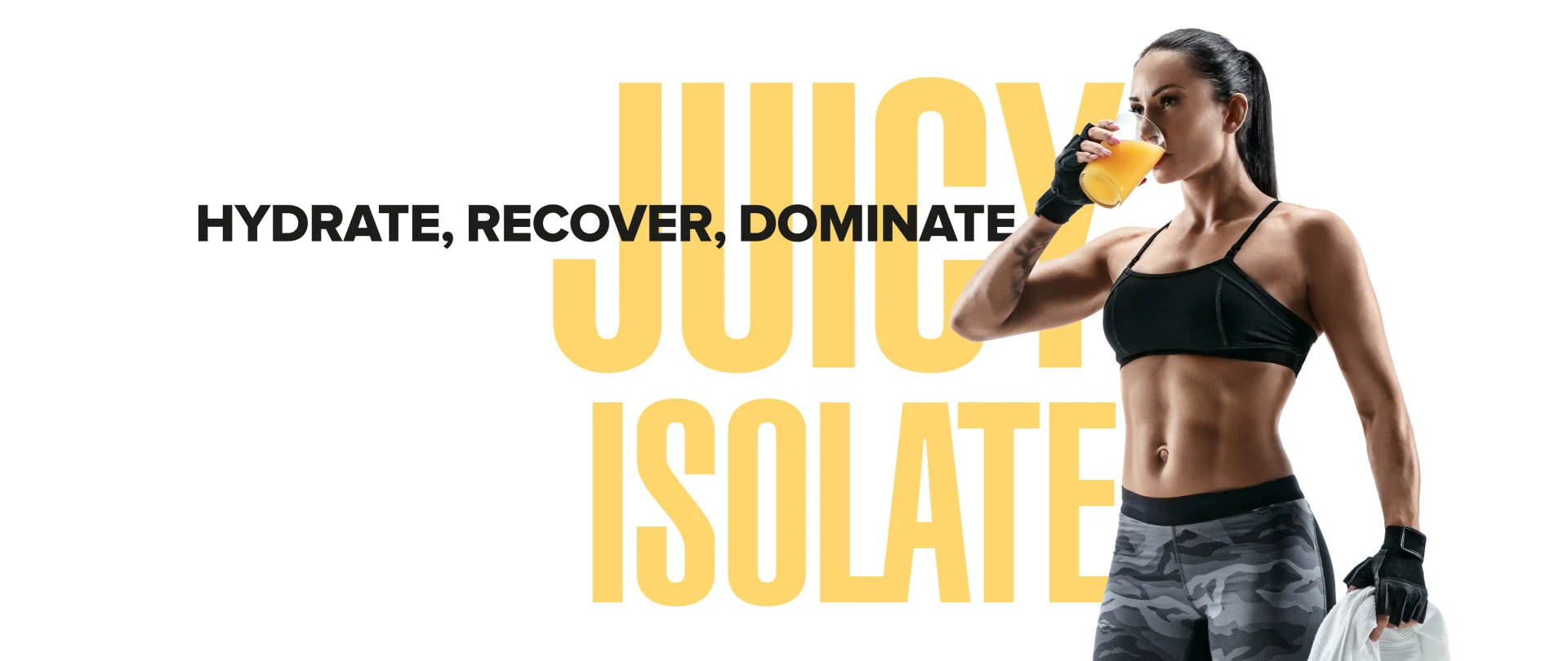 Female athlete drinking Maxler Juicy Isolate Orange flavor post-workout